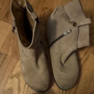 Birkenstock Taupe Suede Ankle Booties